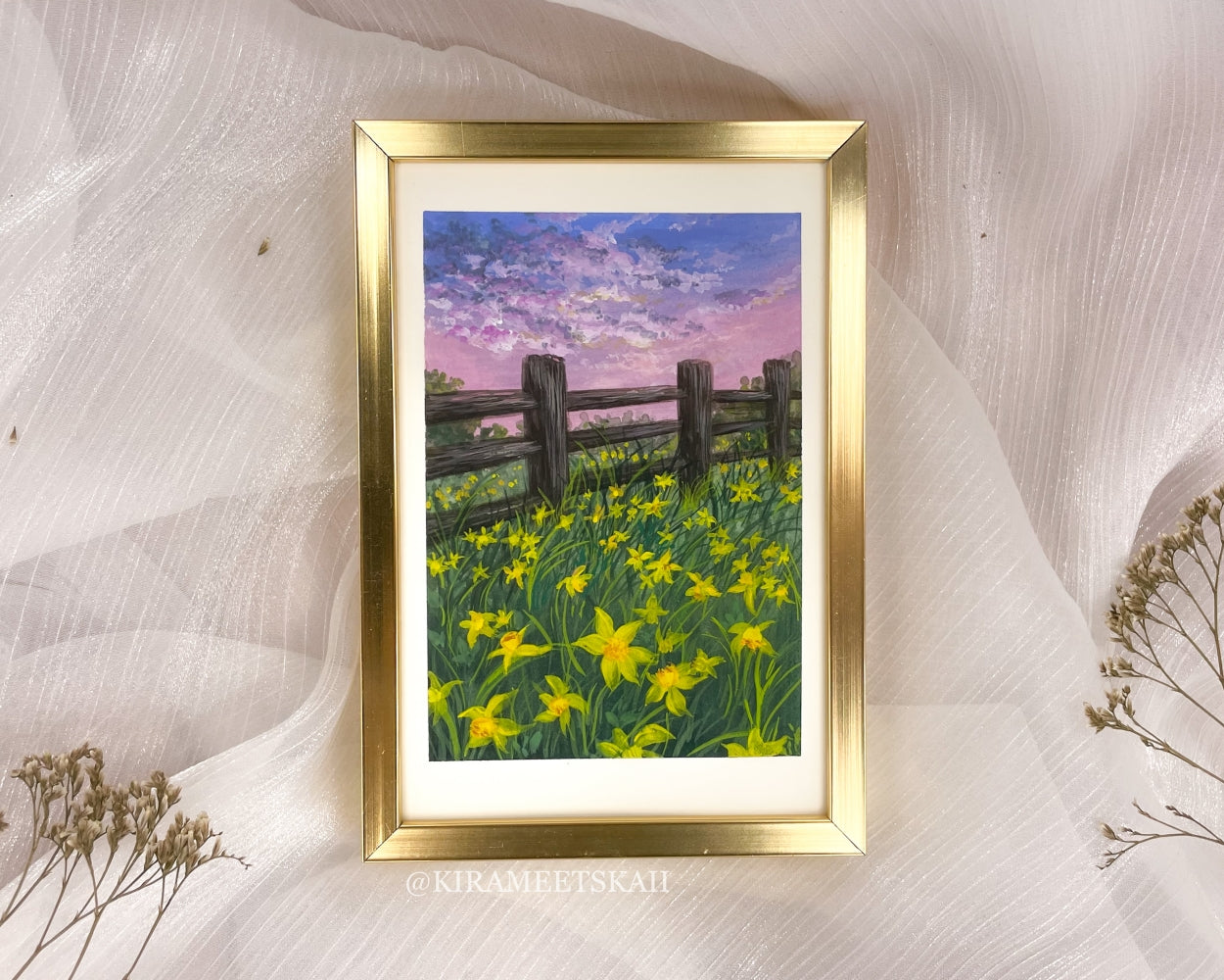"Golden Awakening" Gouache Painting (Original Artwork)