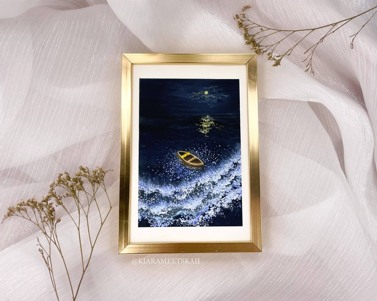 "Dreamkeeper's Boat" Gouache Painting (Original Artwork)