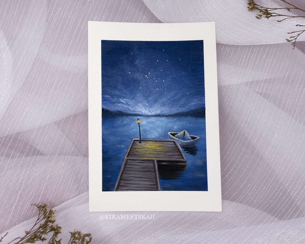 "Quiet Harbor" Gouache Painting (Original Artwork)