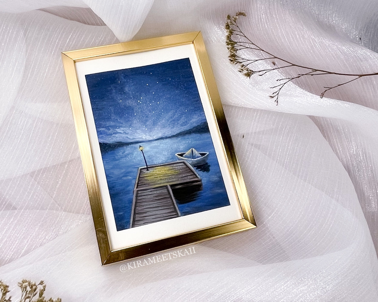 "Quiet Harbor" Gouache Painting (Original Artwork)