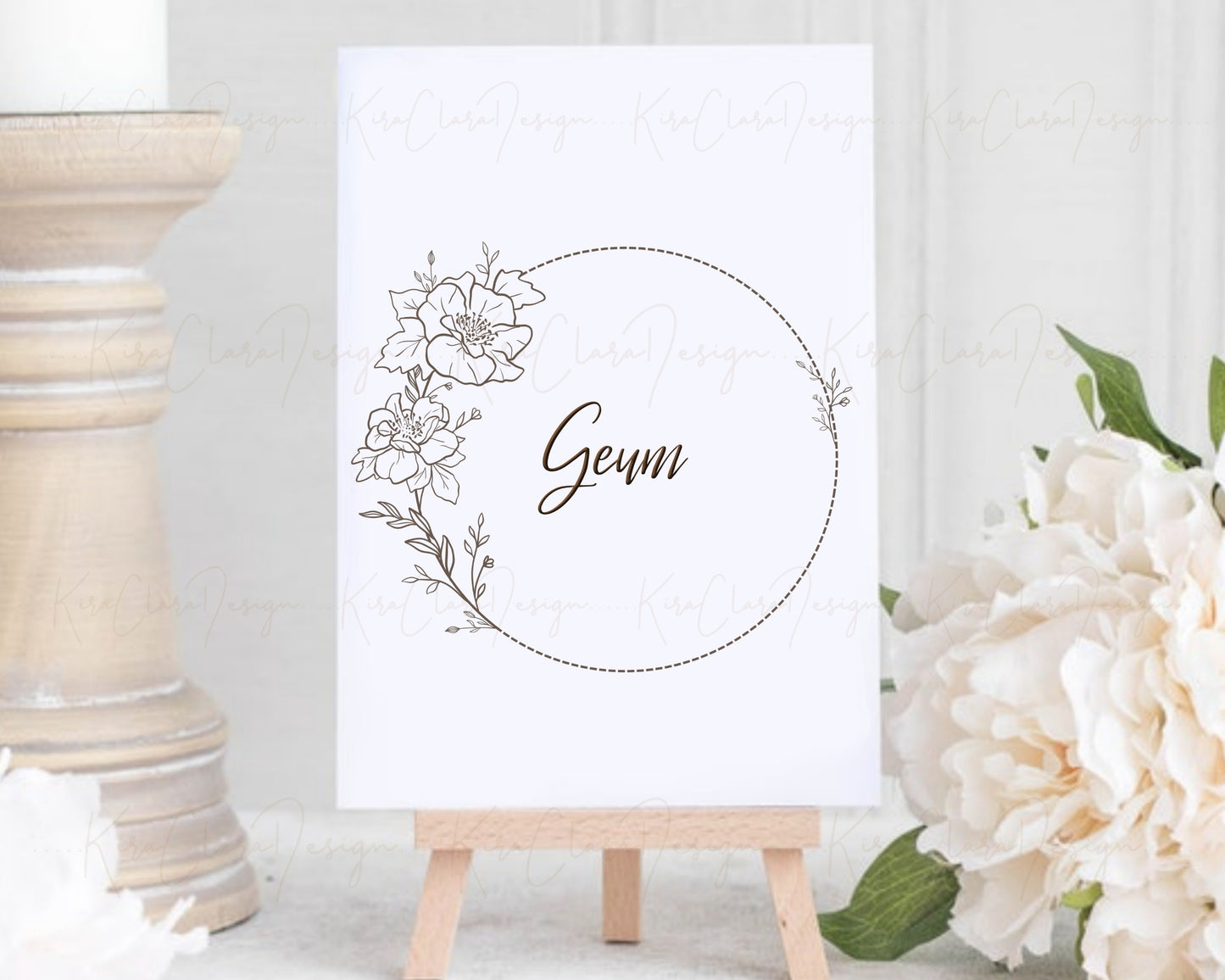 Geum (Avens ) Flower Circle Wreath Clipart