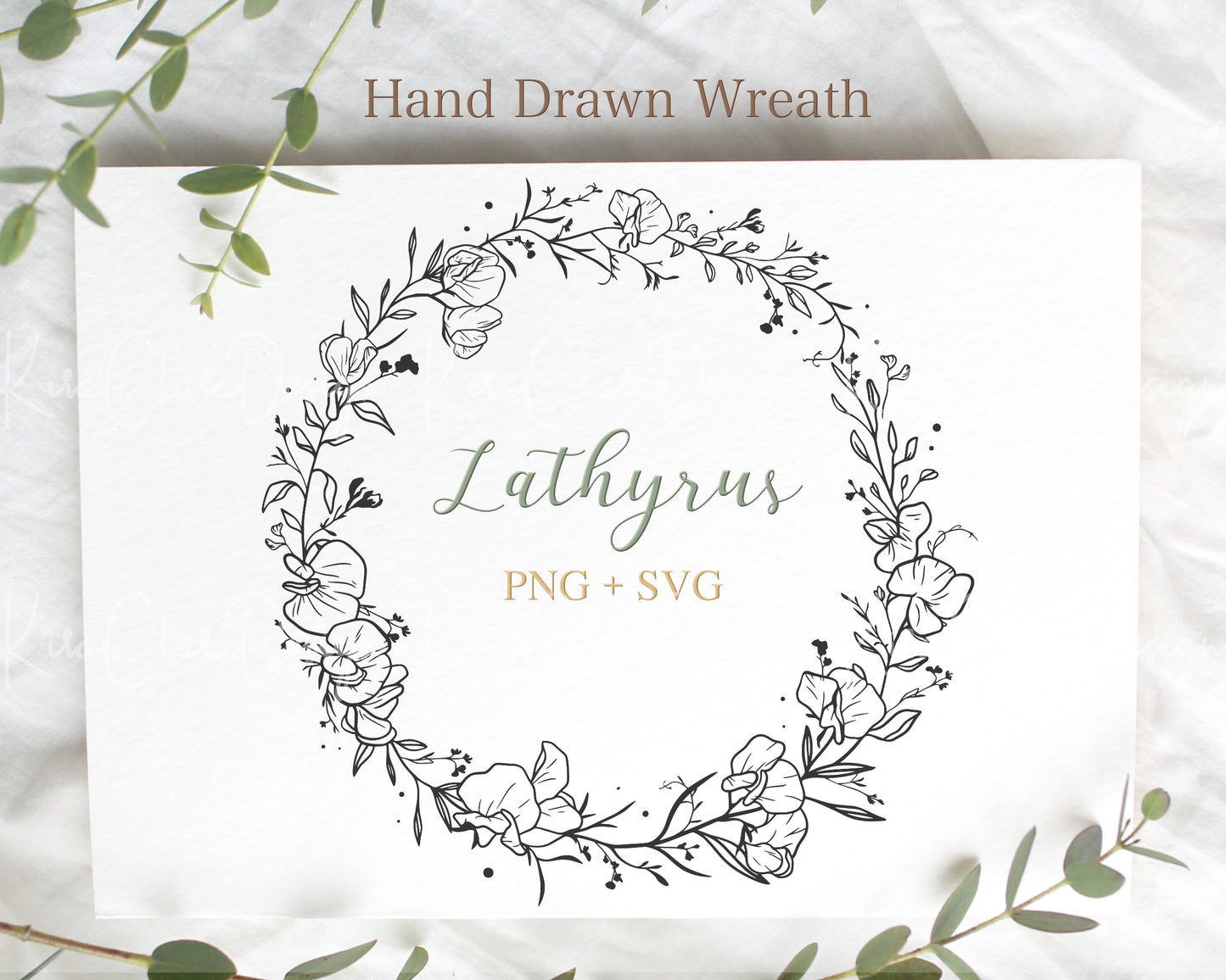 Lathyrus (Sweet Pea) Full Flower Wreath Clipart