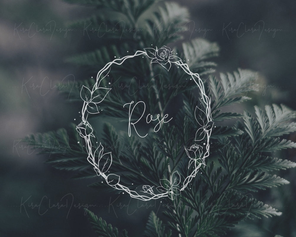 Rose Flower Botanical Wreath Clipart