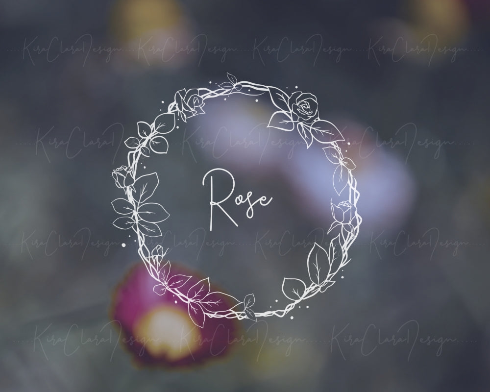 Rose Flower Botanical Wreath Clipart