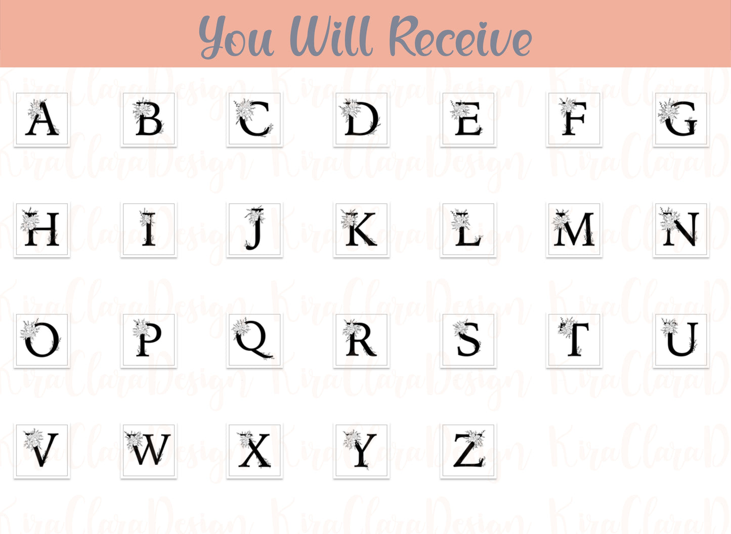 Wild Flower Monogram SVG