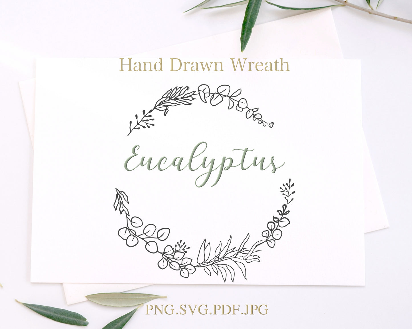 Eucalyptus Leaf Wreath Clipart
