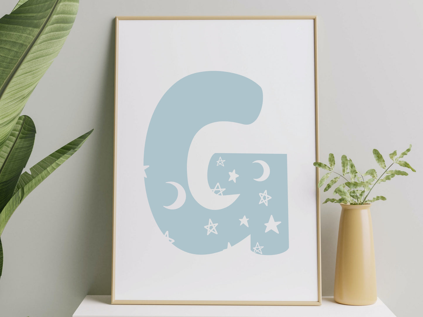 Star & Moon Monogram Alphabet SVG PNG