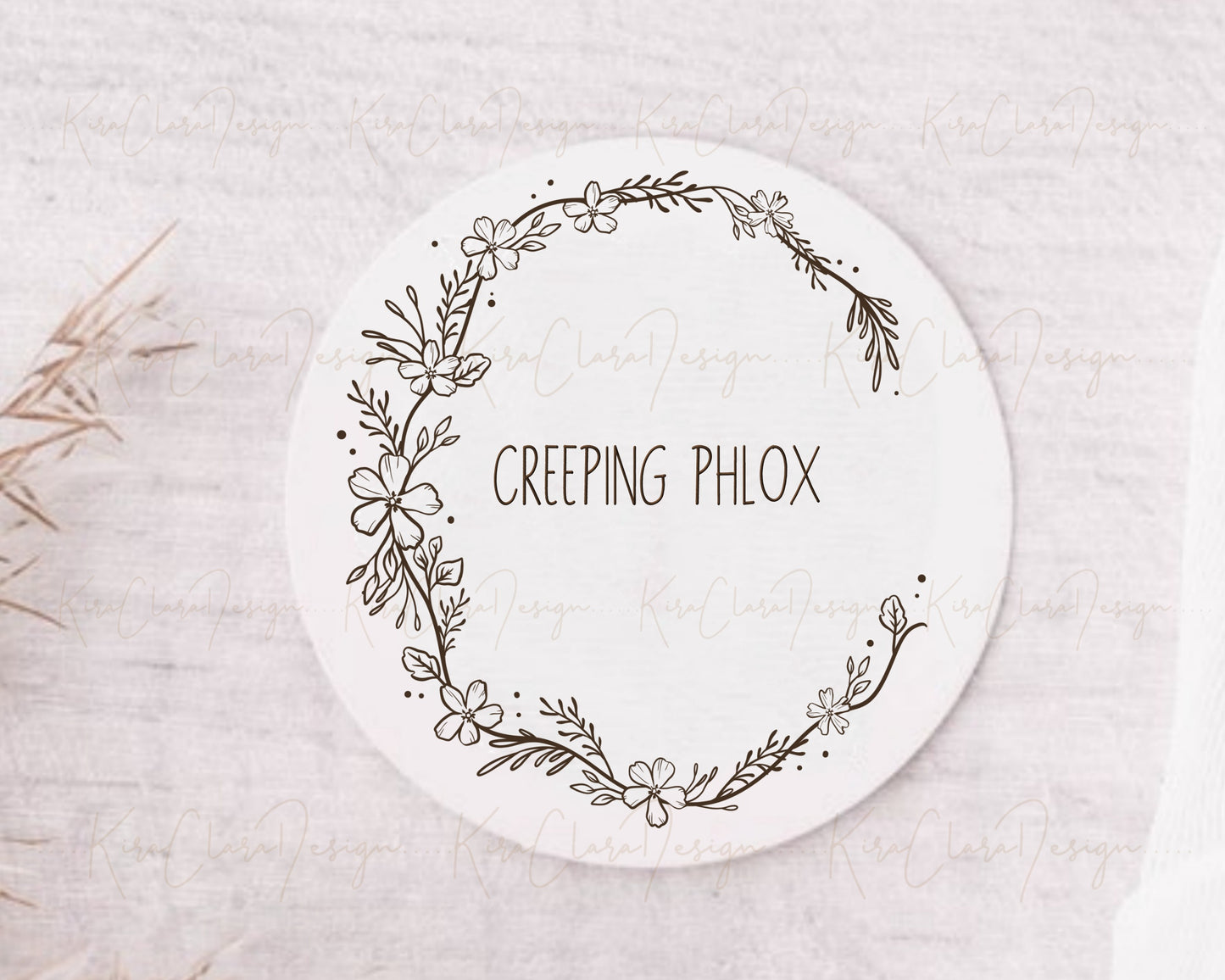 Creeping Phlox Flower Half Wreath Clipart
