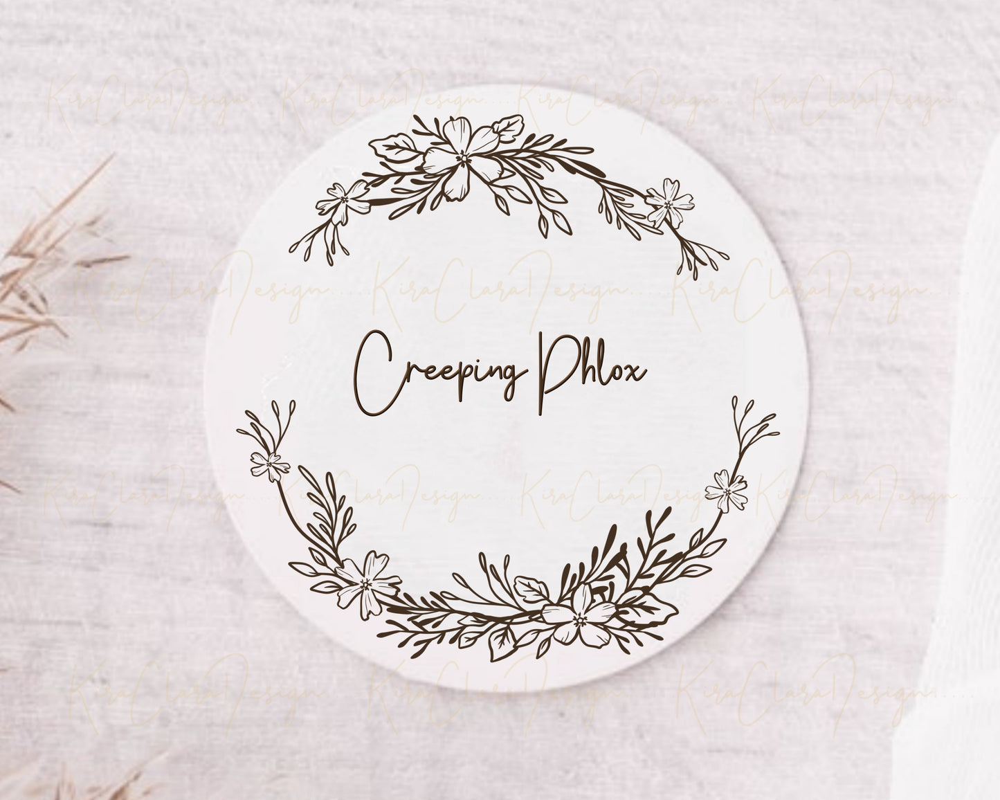 Creeping Phlox Flower Half Wreath Clipart