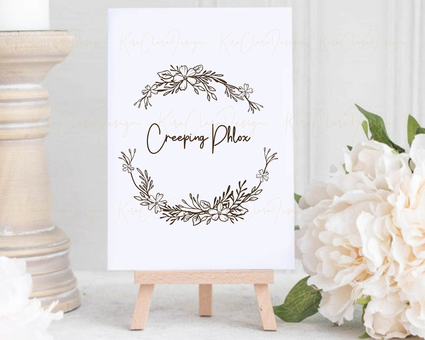 Creeping Phlox Flower Half Wreath Clipart
