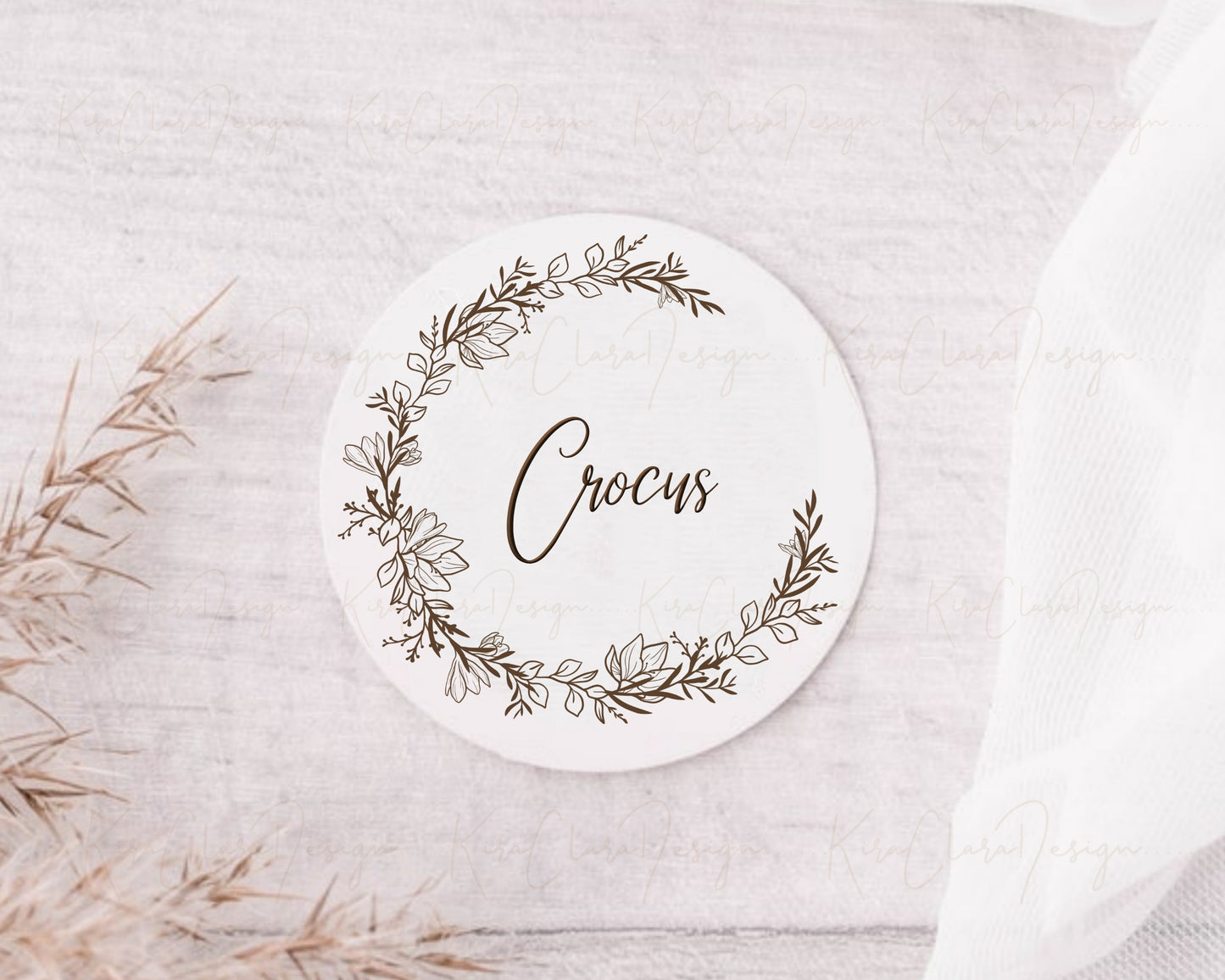 Crocus Flower Wreath Clipart