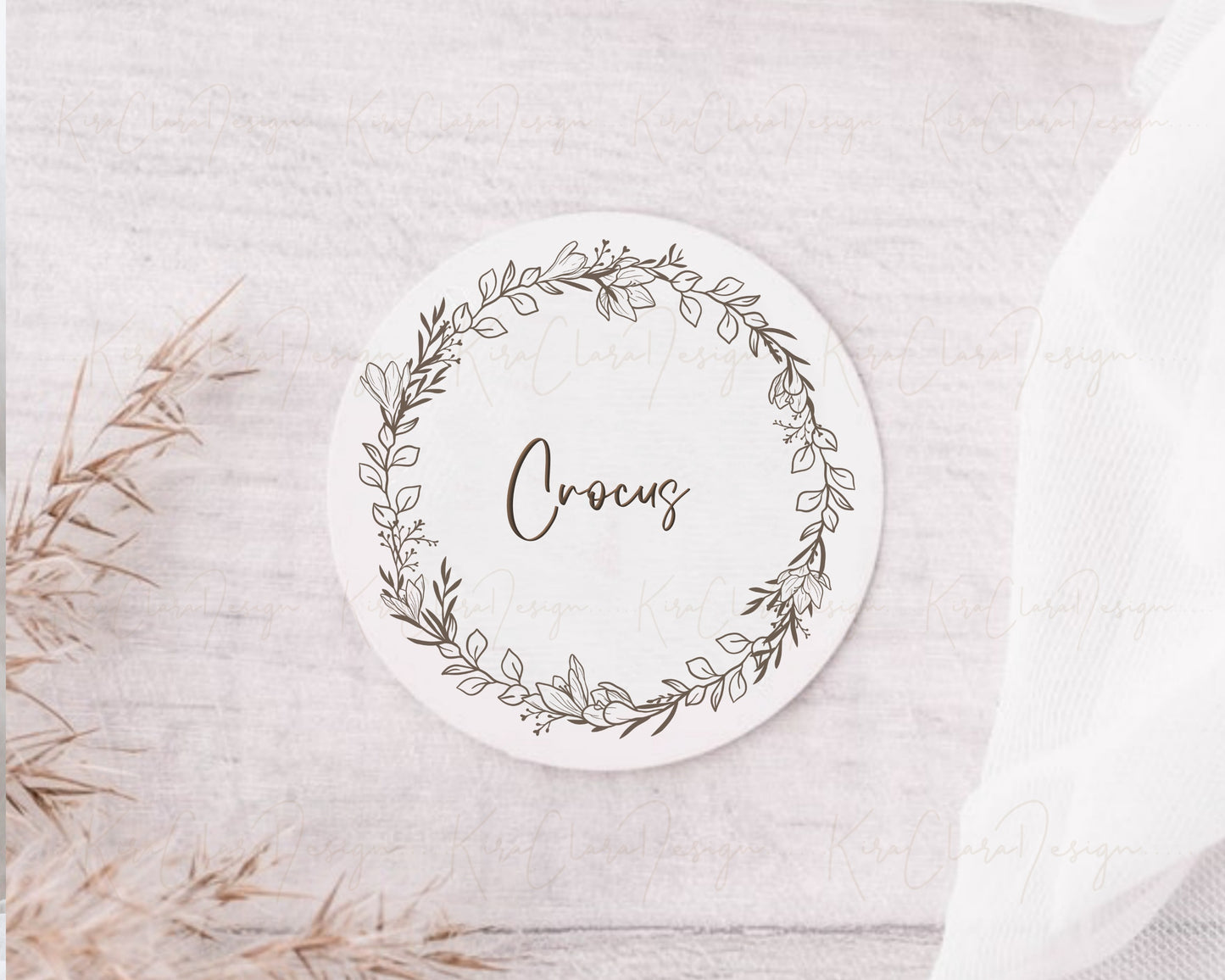 Crocus Flower Wreath Clipart