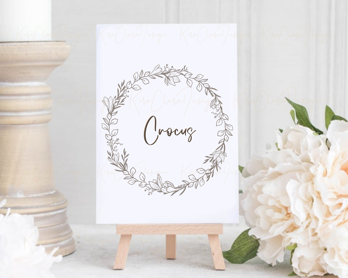 Crocus Flower Wreath Clipart