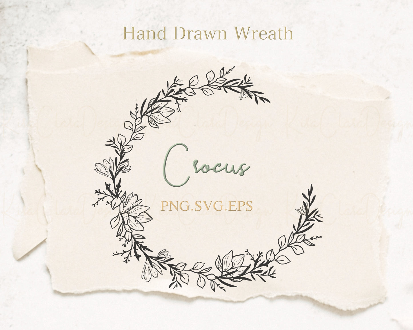 Crocus Flower Wreath Clipart