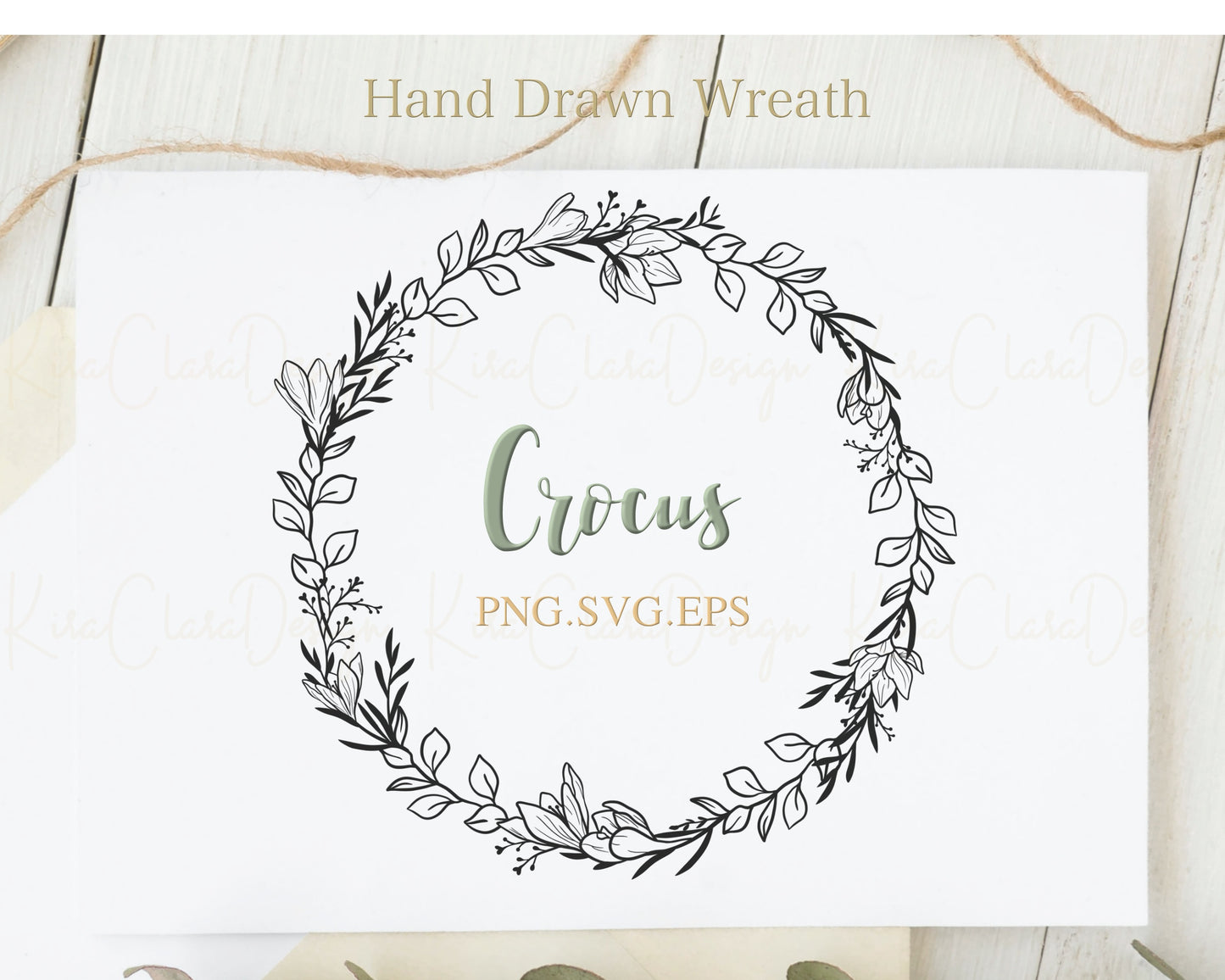 Crocus Flower Wreath Clipart
