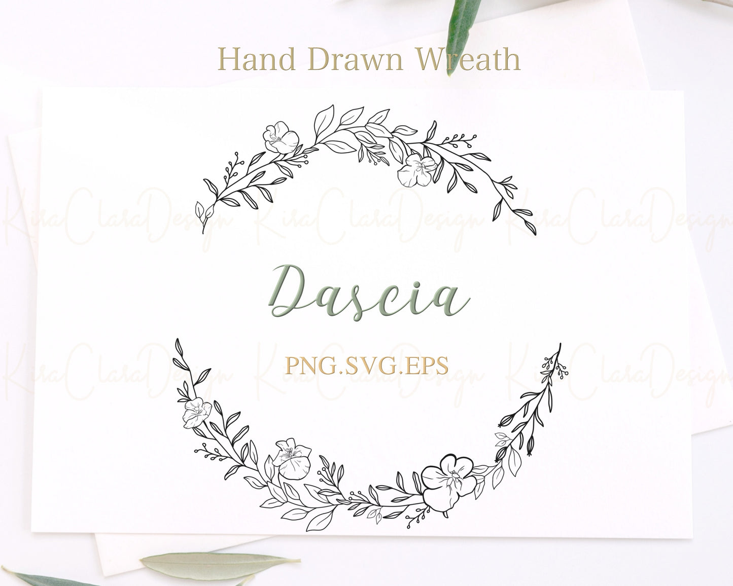 Dascia Flower Half Wreath Clipart