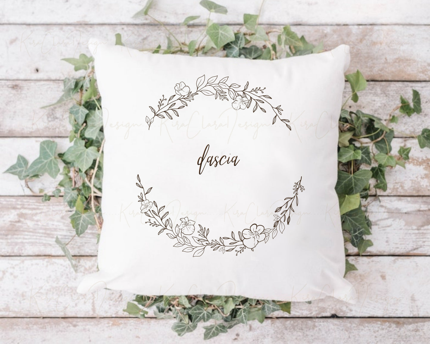 Dascia Flower Half Wreath Clipart