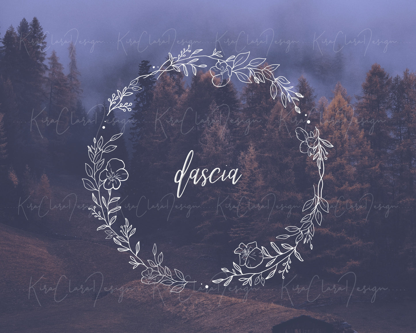 Dascia Flower Full Wreath Clipart