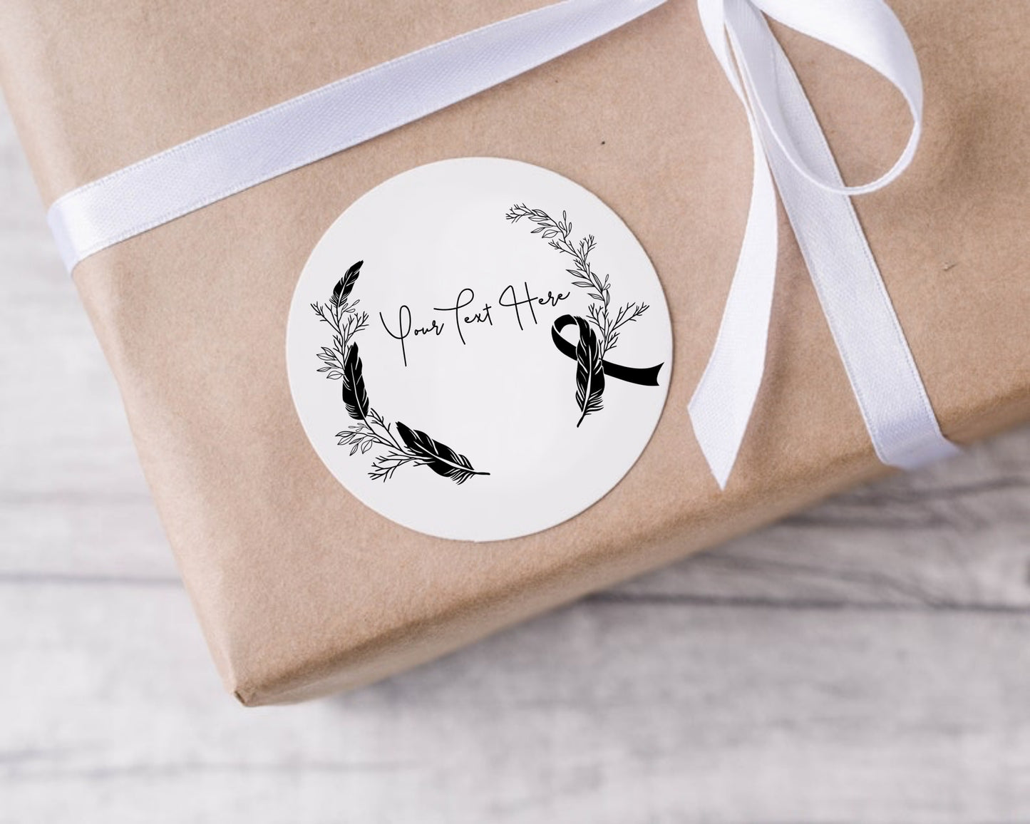 Feather Cancer Ribbon Wreath Clipart