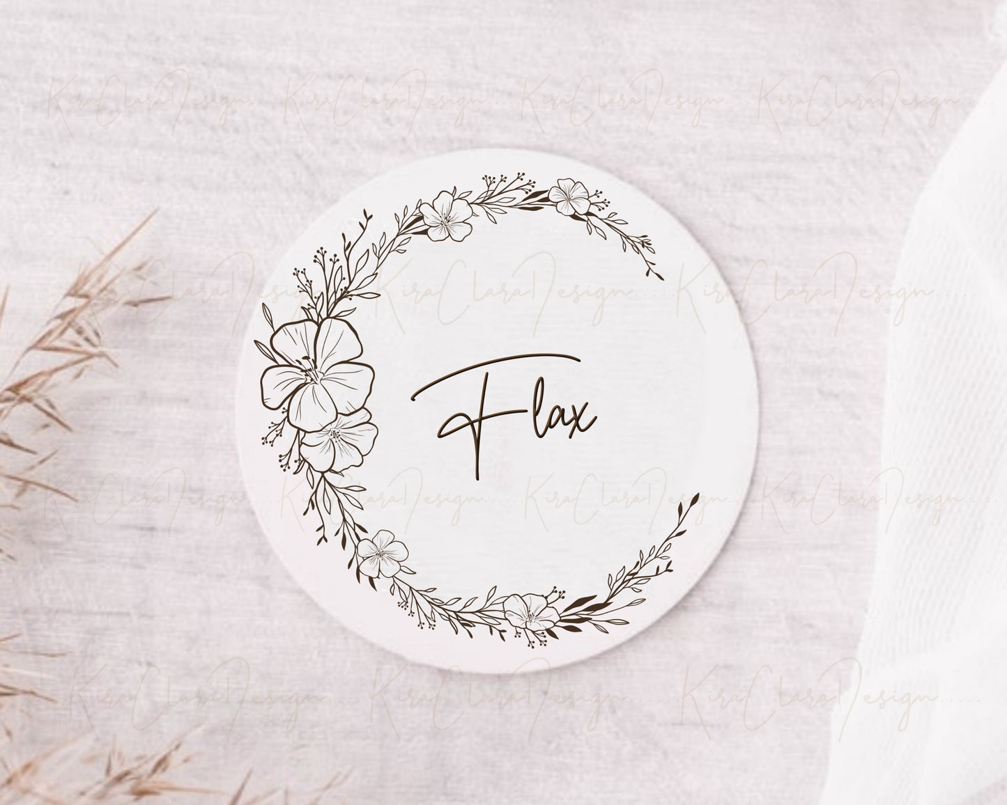 Flax Flower Wreath Clipart