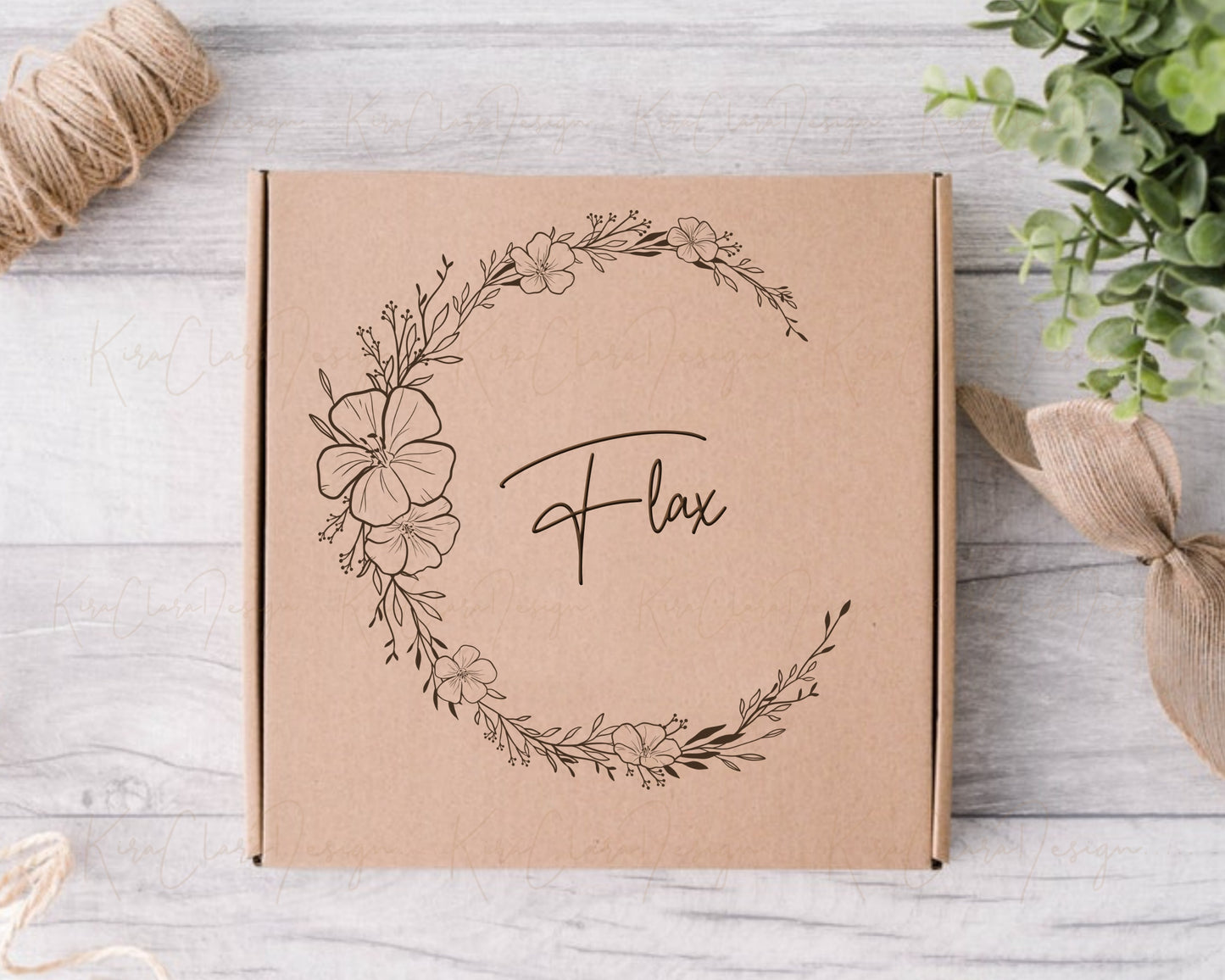 Flax Flower Wreath Clipart