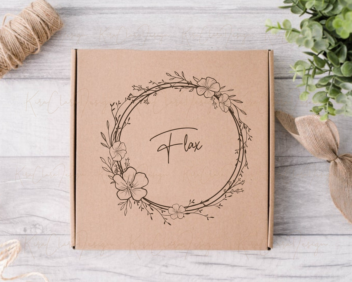 Flax Flower Wreath Clipart