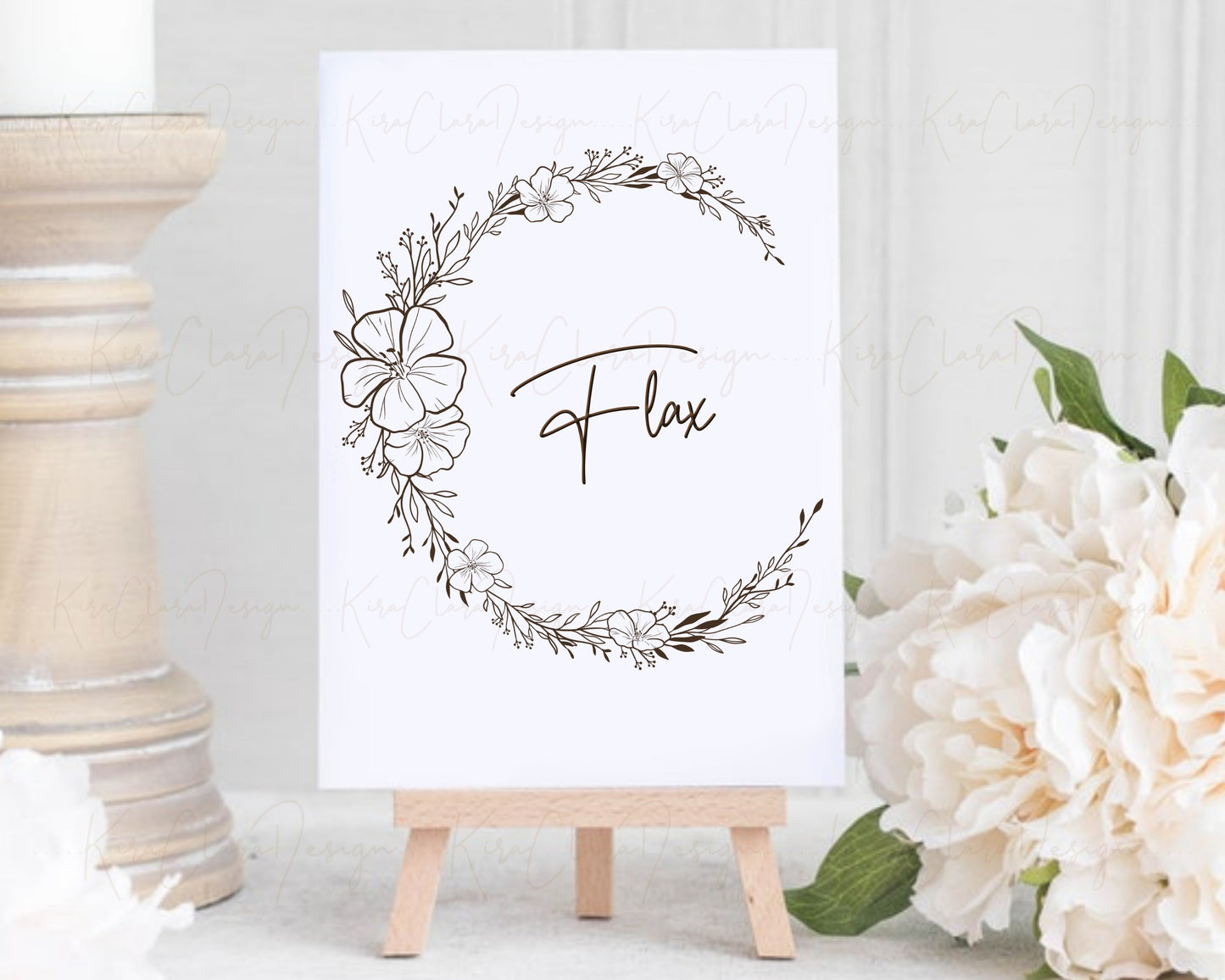 Flax Flower Wreath Clipart