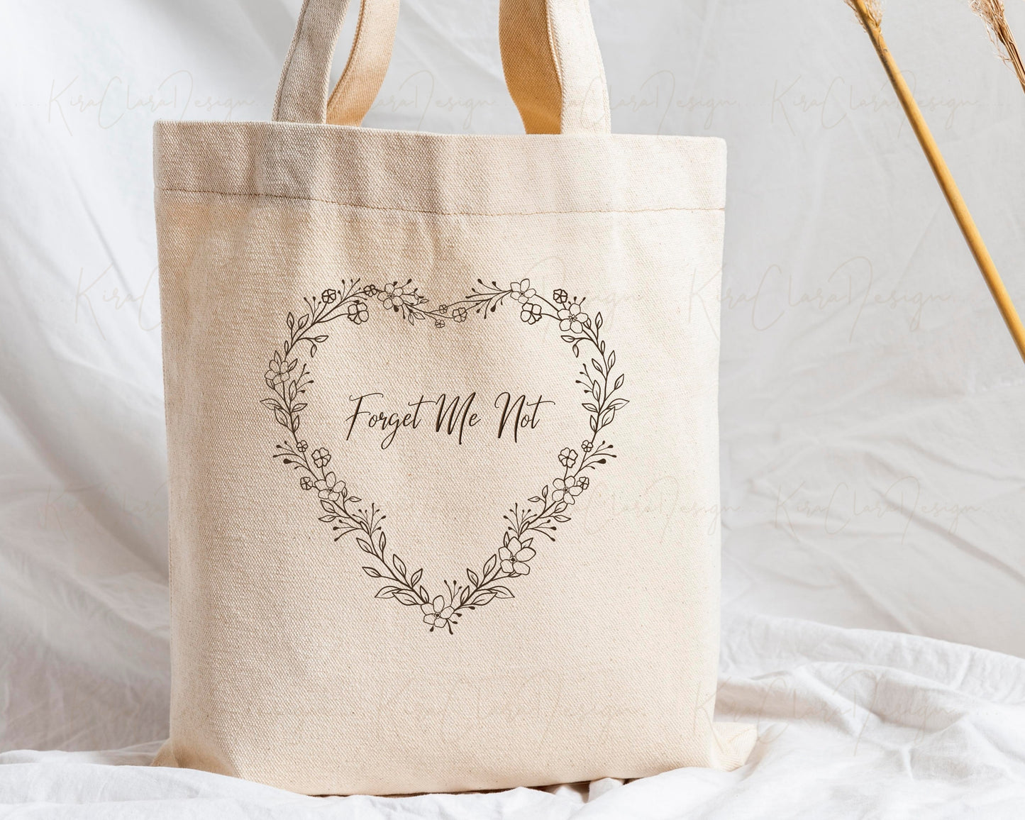 Forget Me Not Flower Heart Wreath Clipart