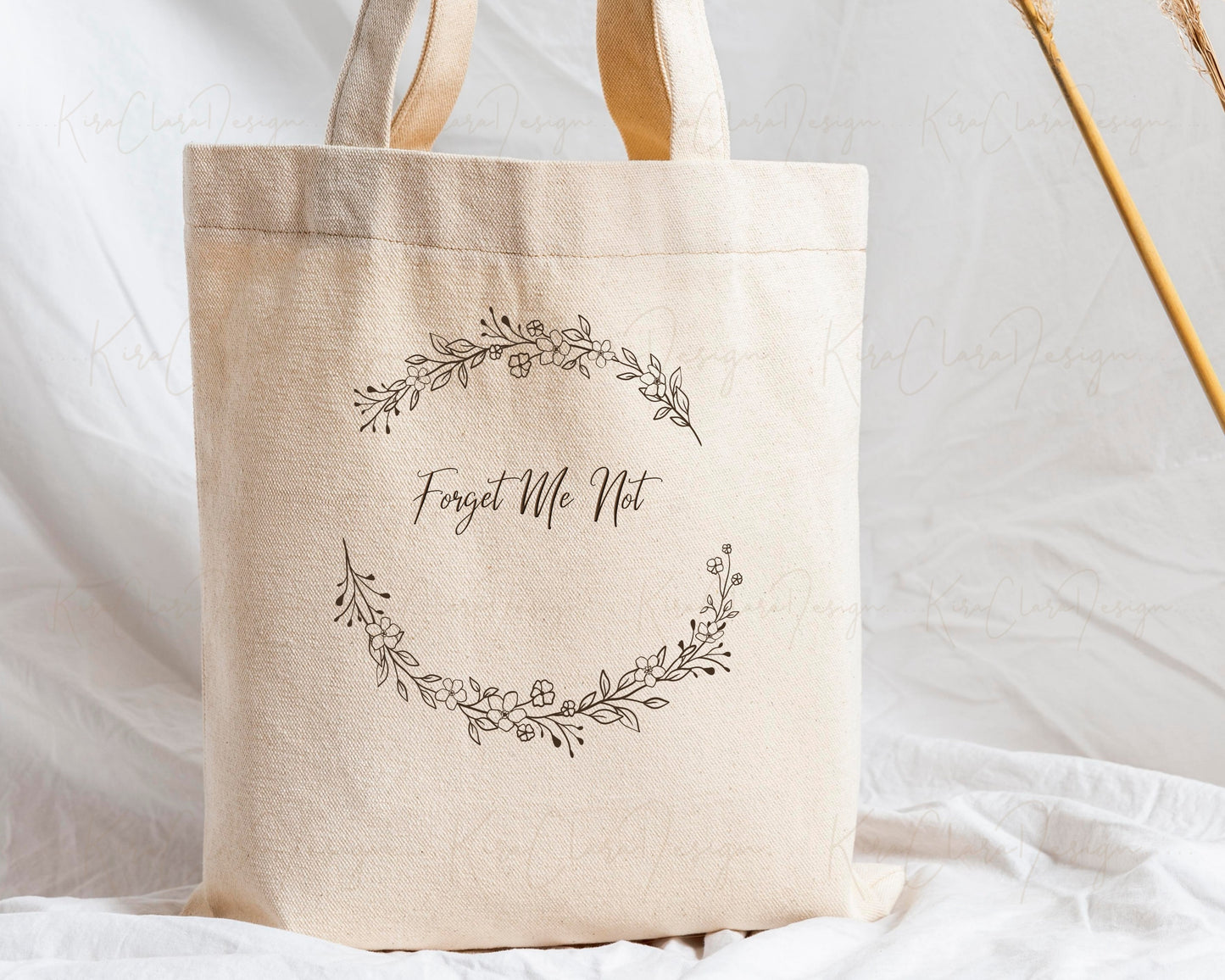 Forget Me Not Flower Wreath Clipart