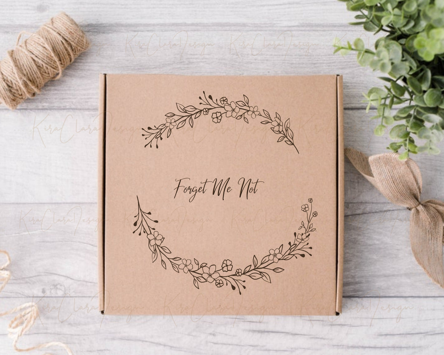 Forget Me Not Flower Wreath Clipart