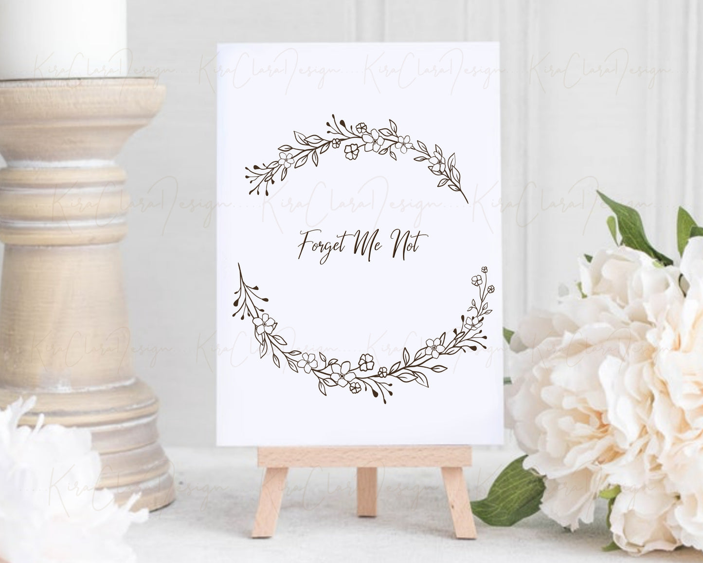 Forget Me Not Flower Wreath Clipart