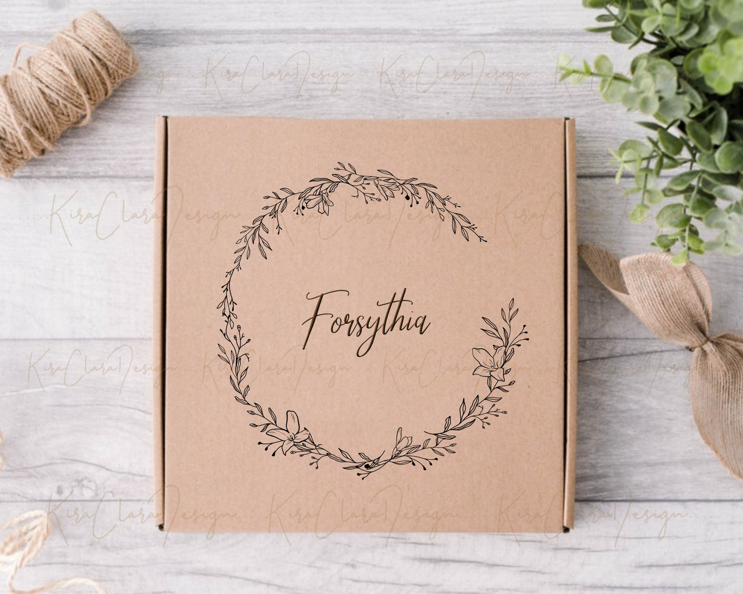 Forsythia Flower Wreath Clipart