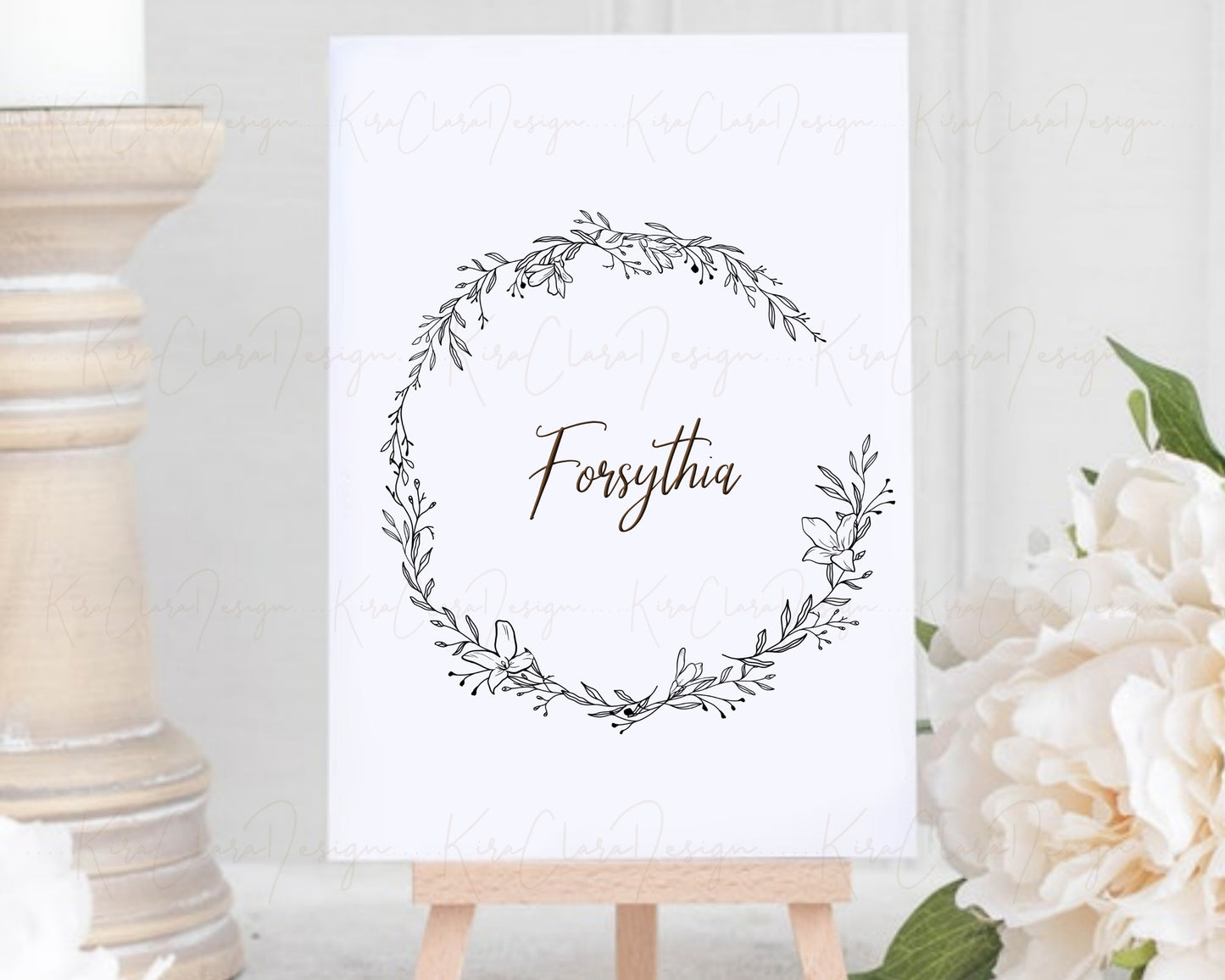 Forsythia Flower Wreath Clipart