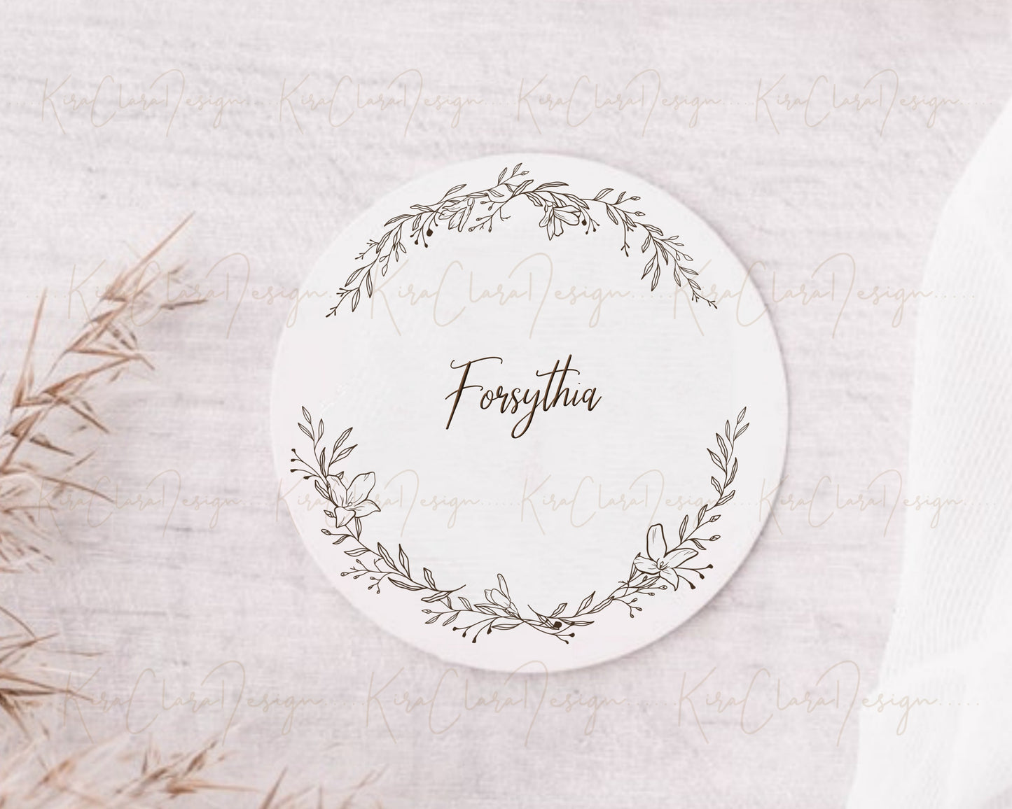 Forsythia Flower Wreath Clipart