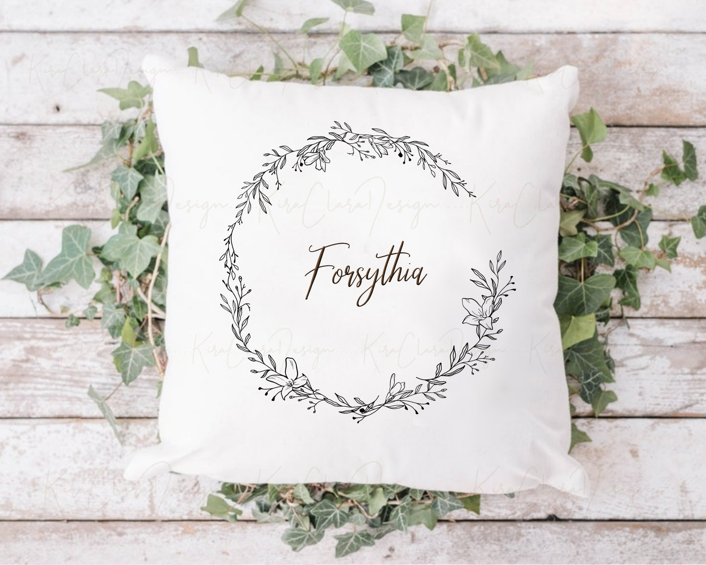 Forsythia Flower Wreath Clipart
