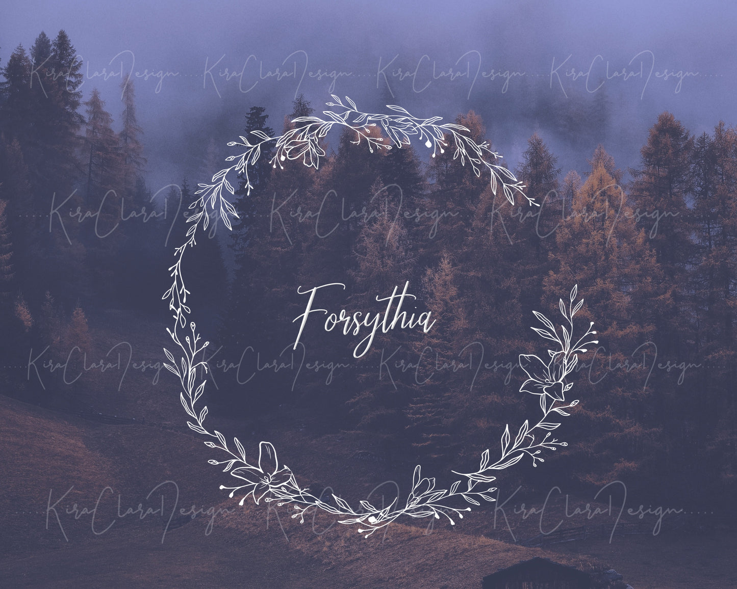 Forsythia Flower Wreath Clipart