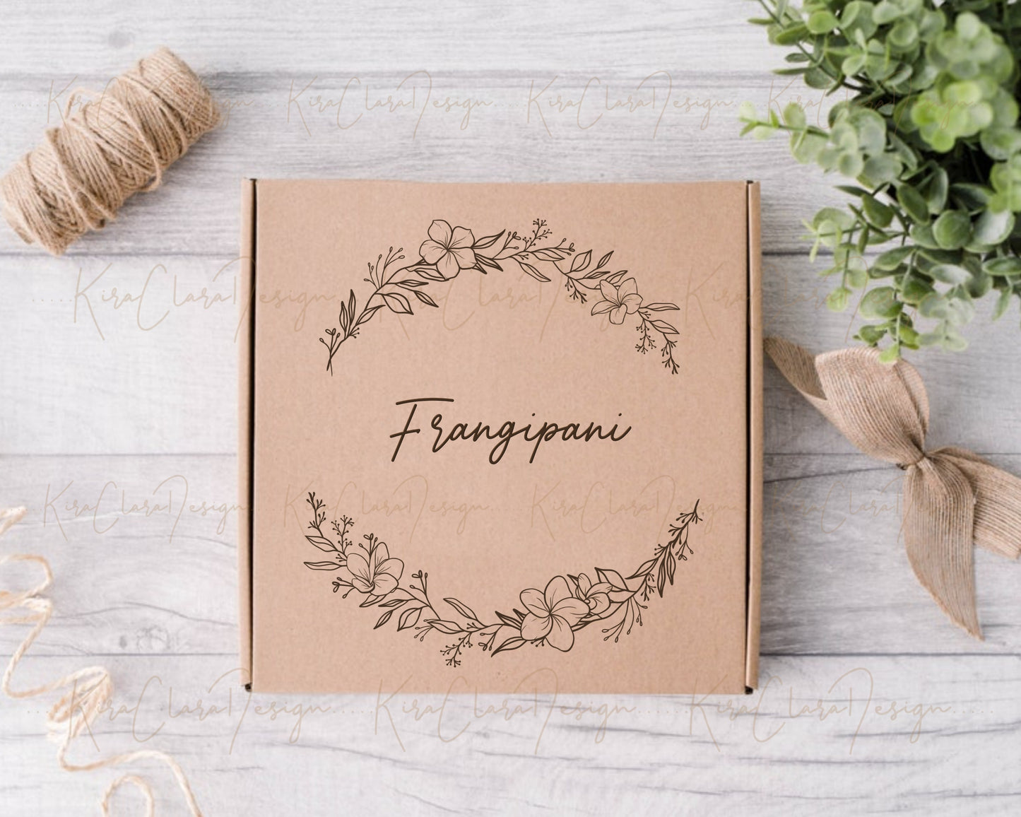 Frangipani Flower (Plumeria) Half Wreath Clipart