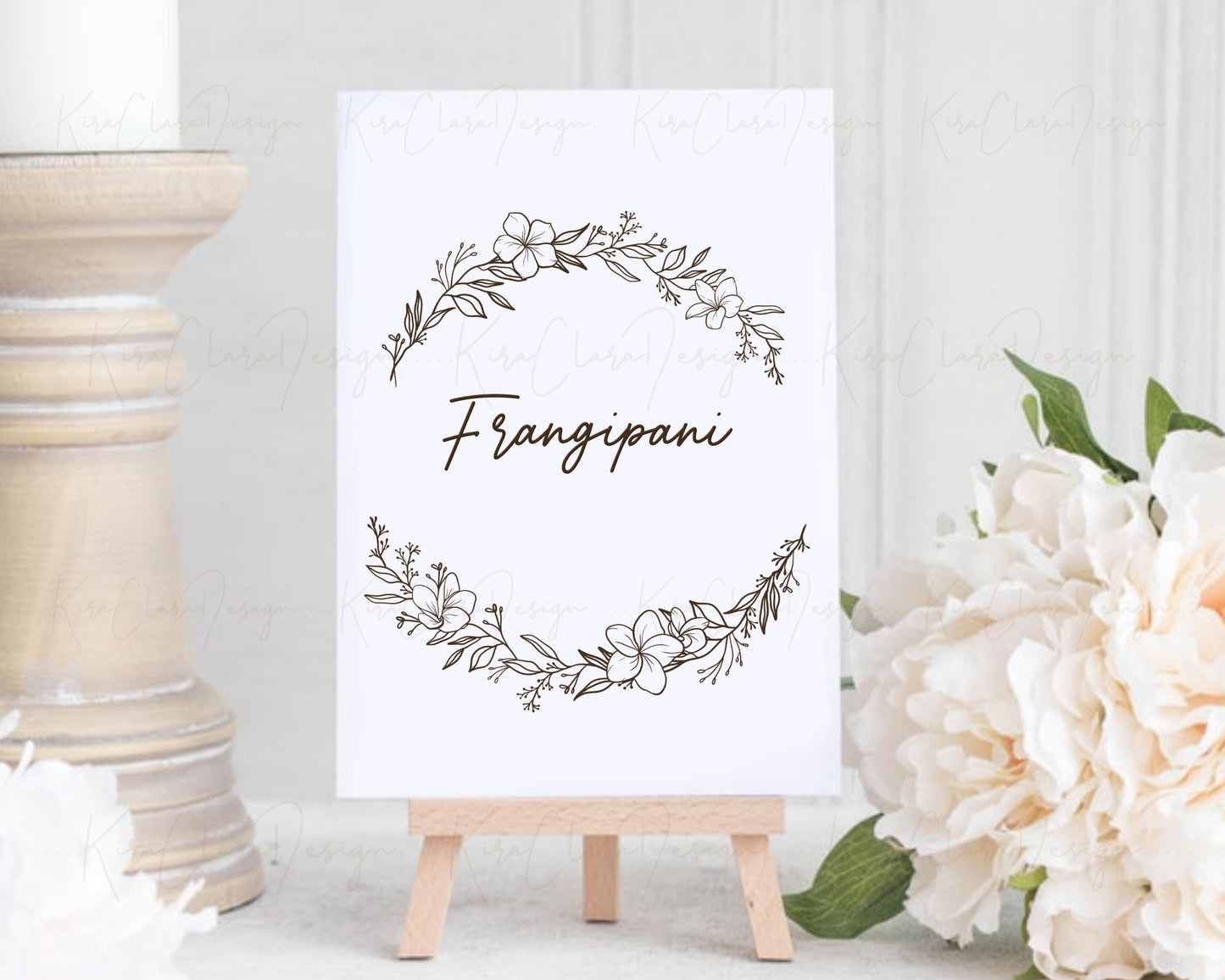 Frangipani Flower (Plumeria) Half Wreath Clipart