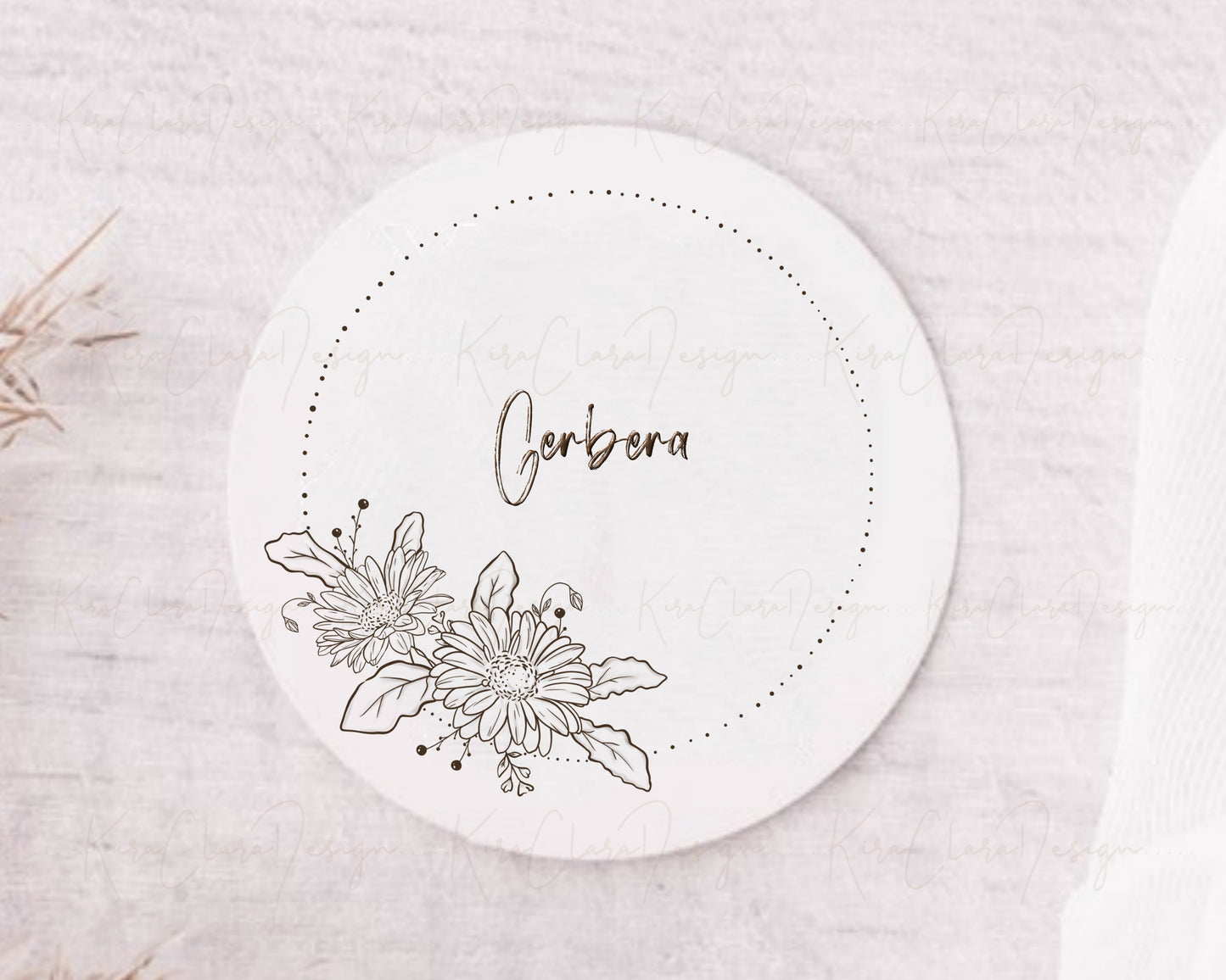 Gerbera Flower Circle Wreath Clipart