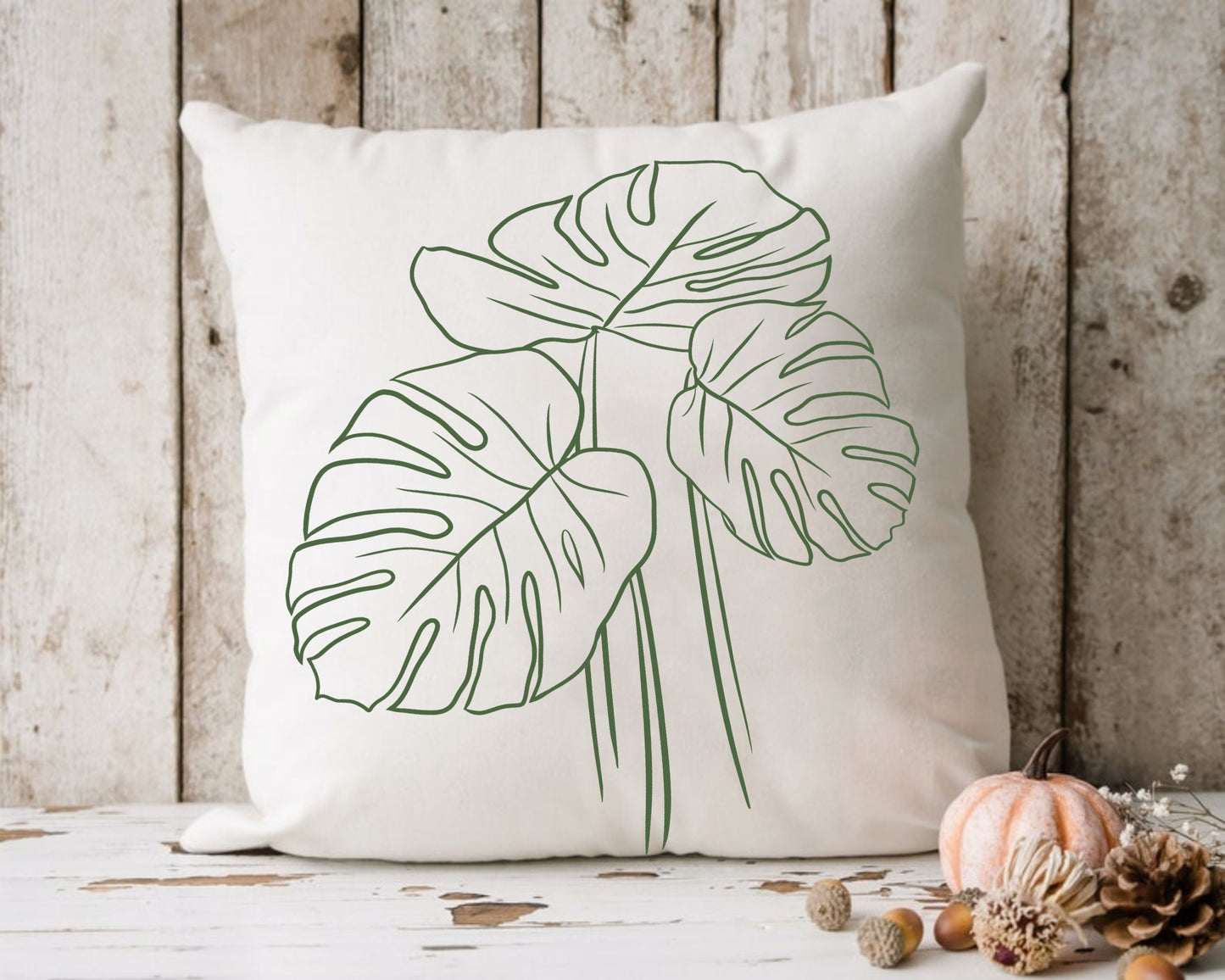 Tropical Leaf Monstera Outline Clipart SVG