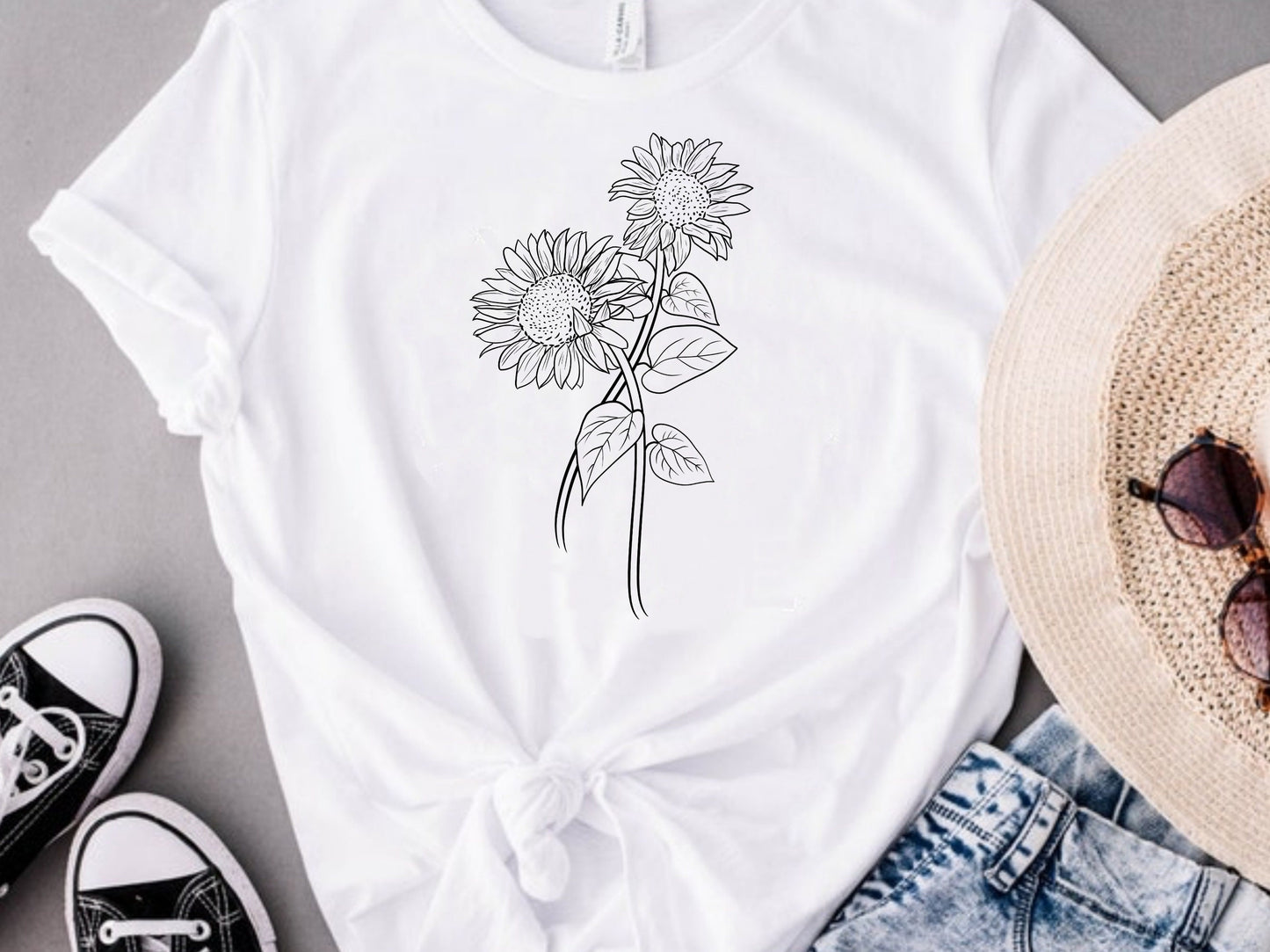 Sunflower Outline Clip Art