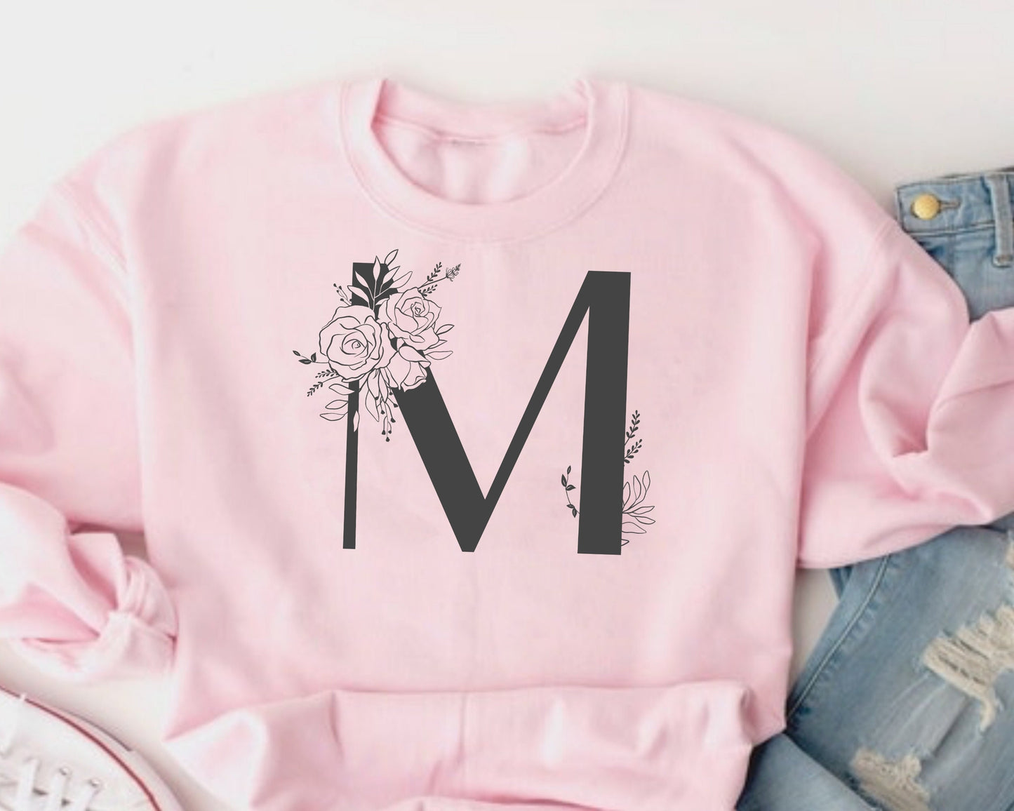 Rose Floral Monogram Alphabet Clipart