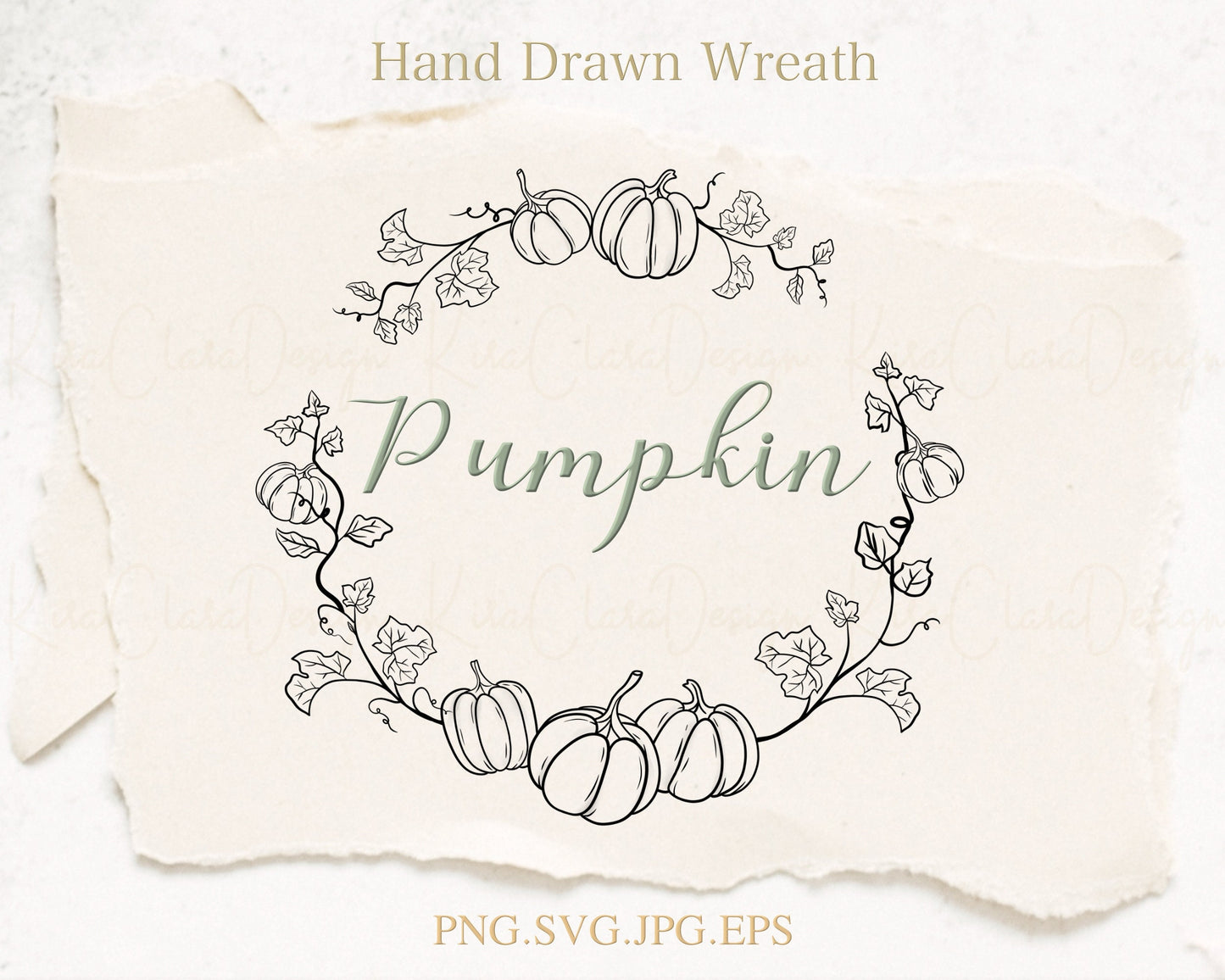 Fall Pumpkin Wreath Clipart