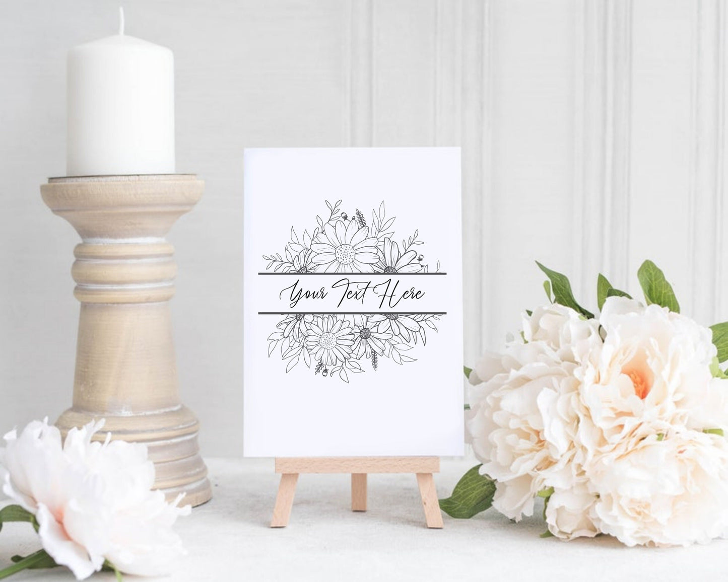 Birth Flower Daisy Split Frame Clipart