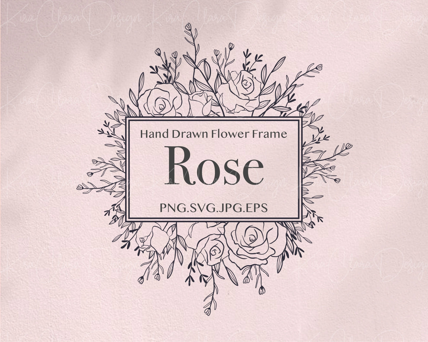 Rose Flower Border Frame Clipart