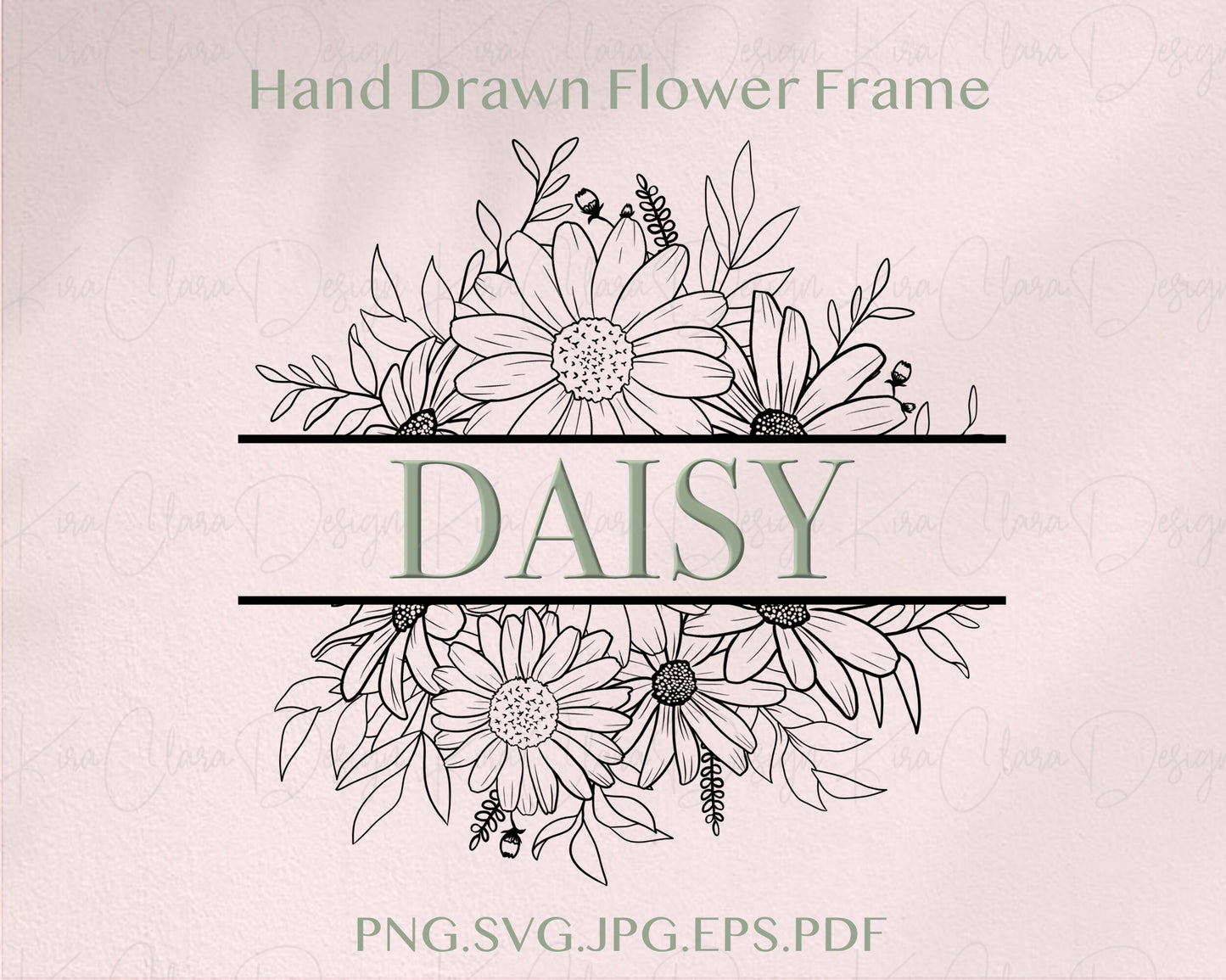 Birth Flower Daisy Split Frame Clipart