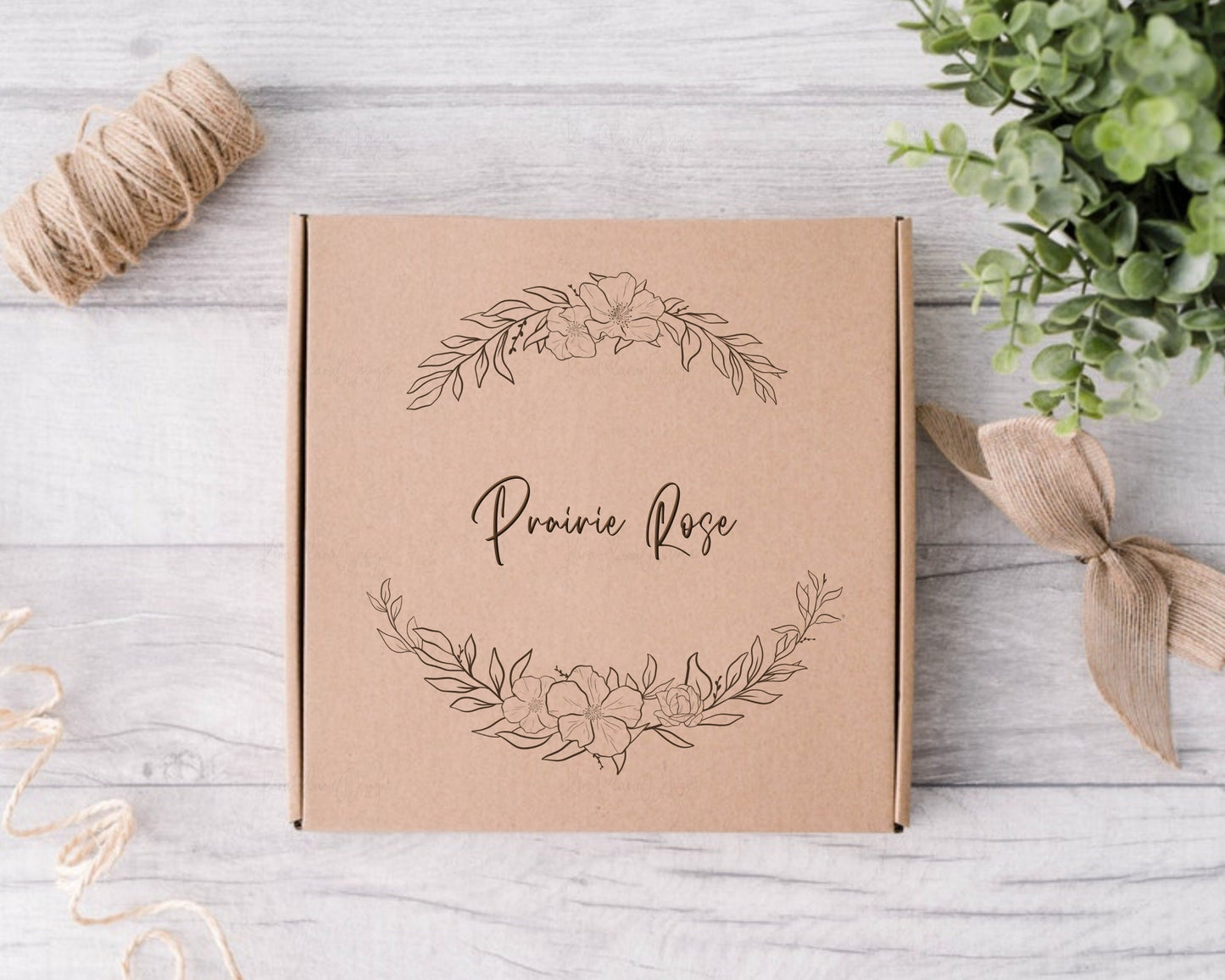Prairie Rose Flower Wreath Clipart