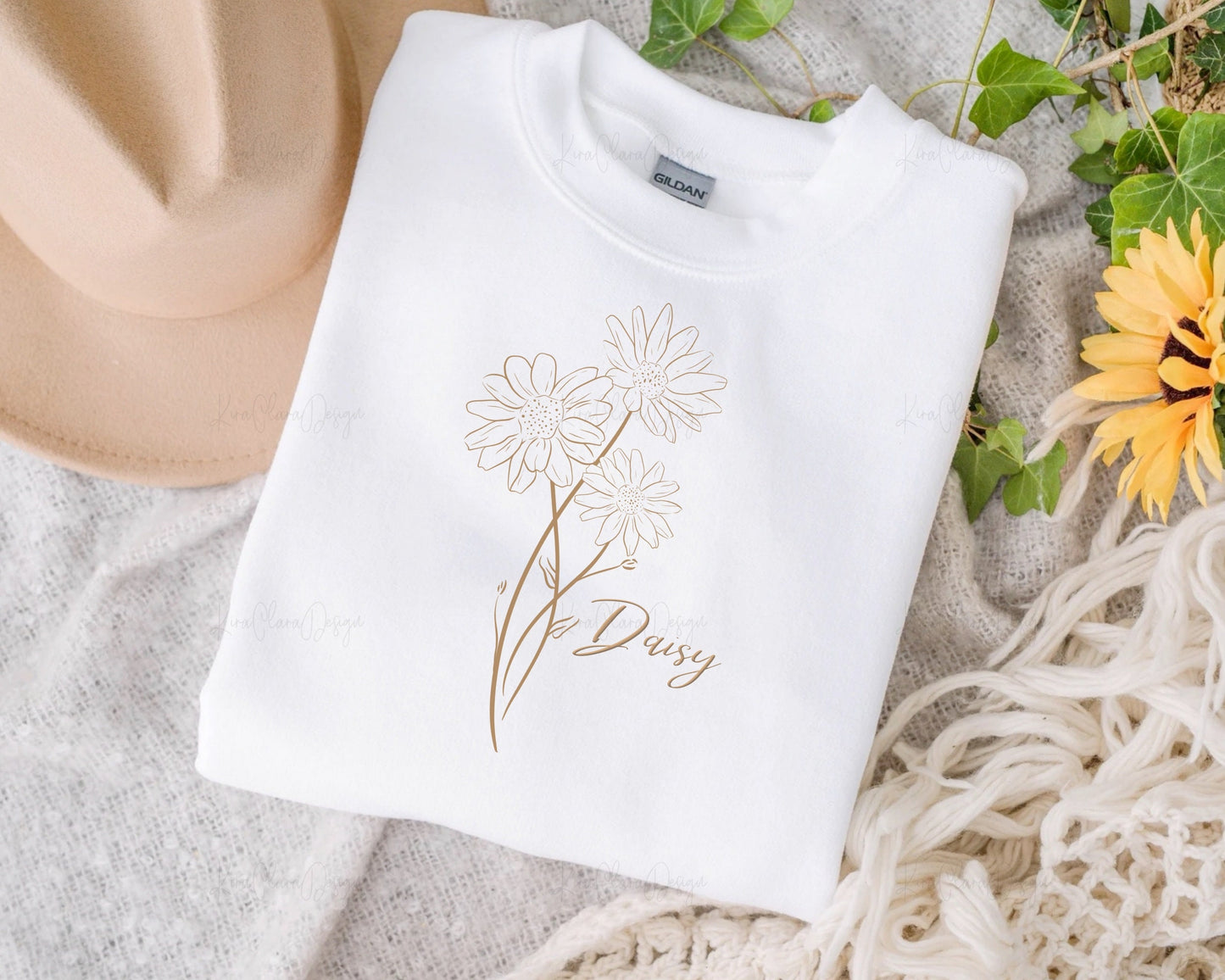 April Birth Flower Daisy Outline Clipart Minimalist