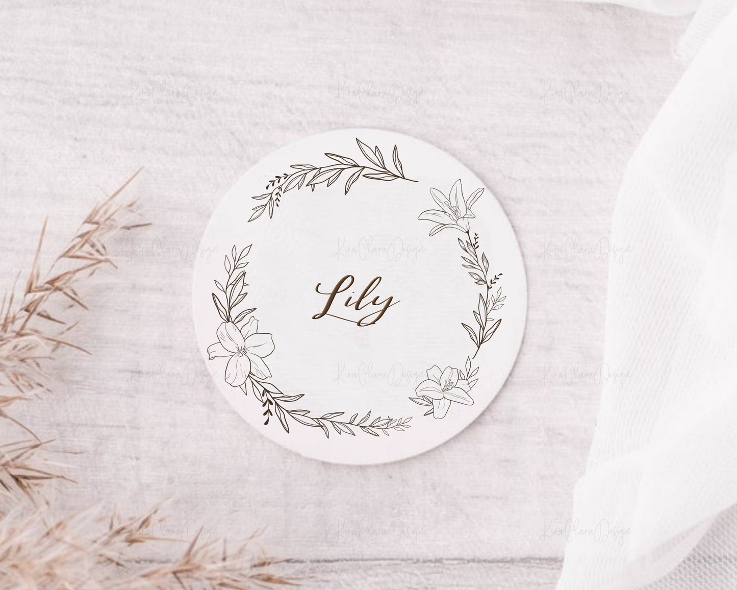 Lily Flower Wreath Clipart