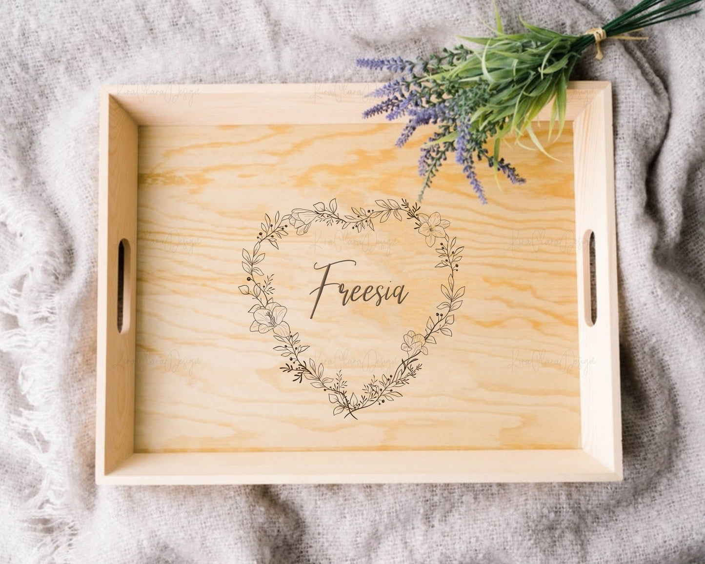 Freesia Flower Heart Wreath Clipart